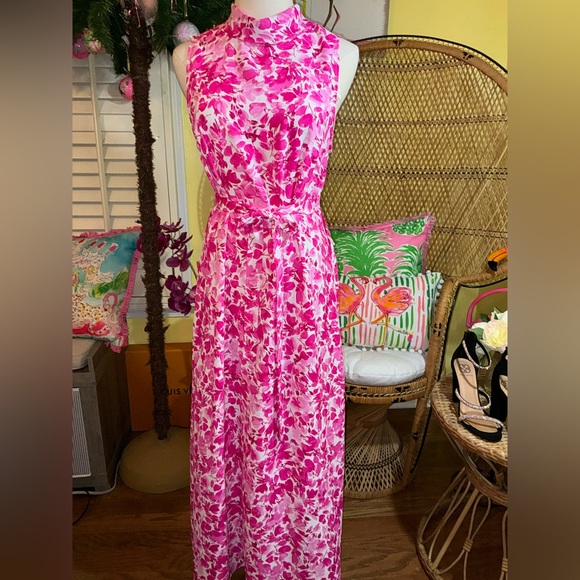 Vince Camuto Sleeveless Mock Neck Floral Maxi Dress Size M - Picture 9 of 15
